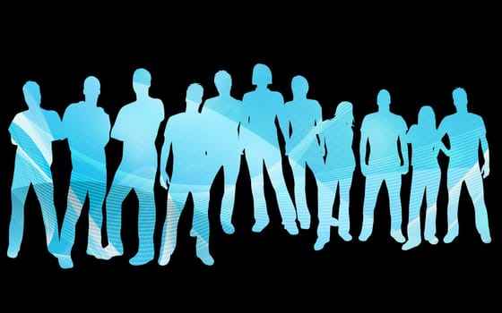 textures style of people silhouettes