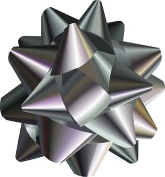 A vector illustration of a pretty silver bow, no meshes used