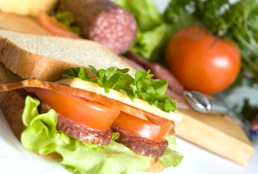 cooking of a sandwich