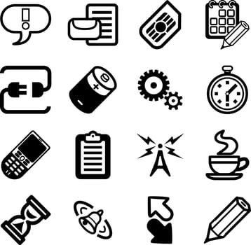 A vector Mobile Phone Applications GUI Icon Series Set