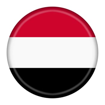 A Yemen flag button 3d illustration with clipping path