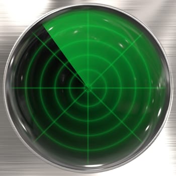 Radar display with green color