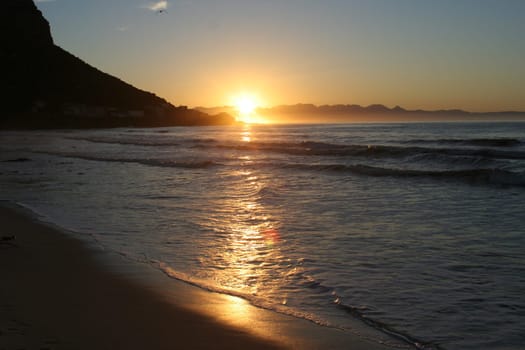 Sunrise on the South Africa coast.