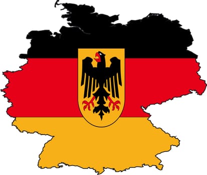 Vector Illustration of a Map and Flag from Germany