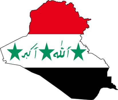 Vector Illustration of a Map and Flag from Iraq