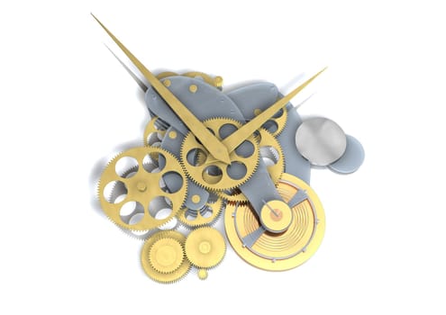 clock works on white background