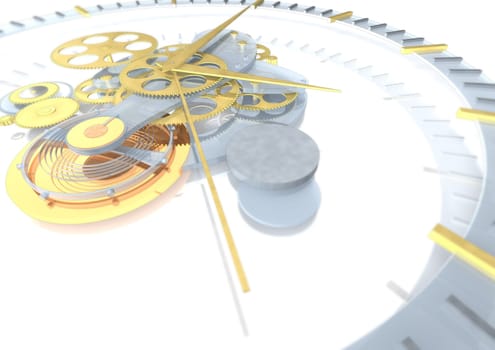 clock works on white background