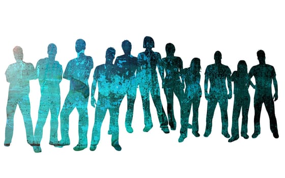 textures style of people silhouettes