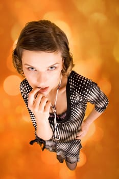 fashion girl in a fancy dress