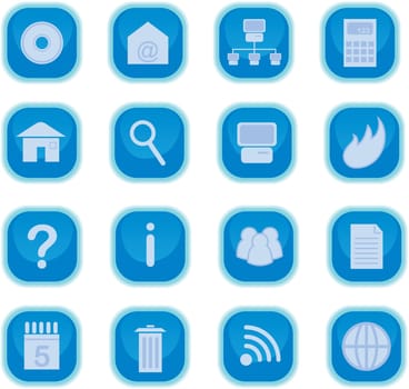 Blue computer vector icons