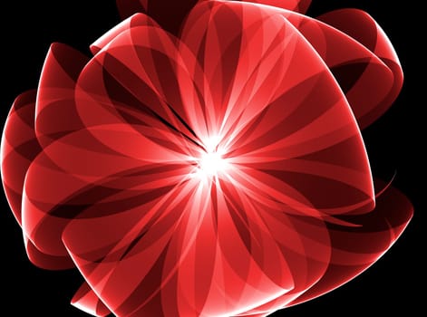 Red bow on a black background as decoration