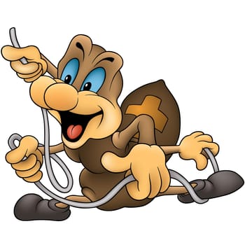 Spider Mountaineer  - Highly detailed cartoon illustration as vector image