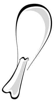 line illustration for the chicken leg piece