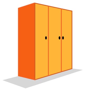line illustration for the open and closed cupboard