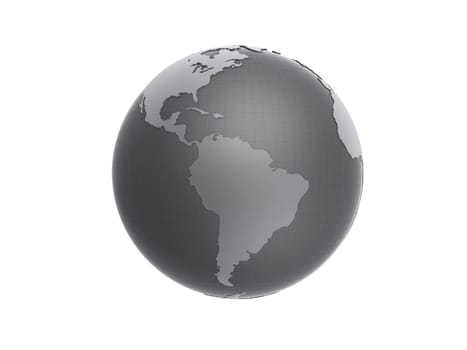 3d rendered black/white illustration of a globe