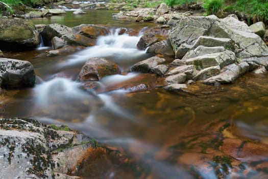 the river Ilse near Ilsenburg in the forest at the foot of the Brocken in the Harz National Park