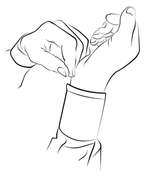 line illustration for the hands