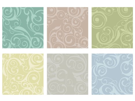 Floral patterns on colorful tiles