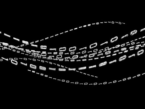 3d rendered illustration of the numbers 0 and 1