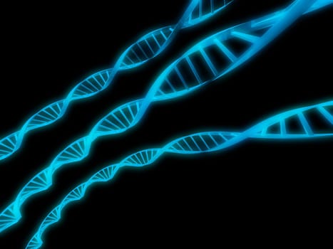 3d rendered illustration of three double helix