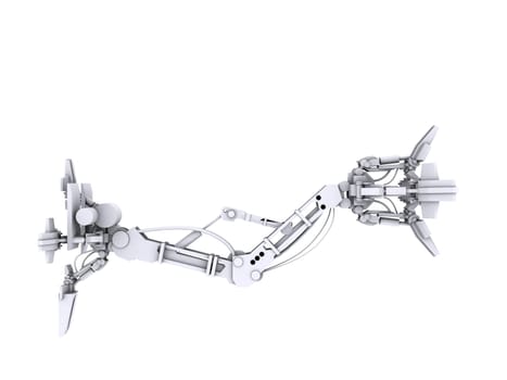 3d rendered illustration of a metal robotic arm