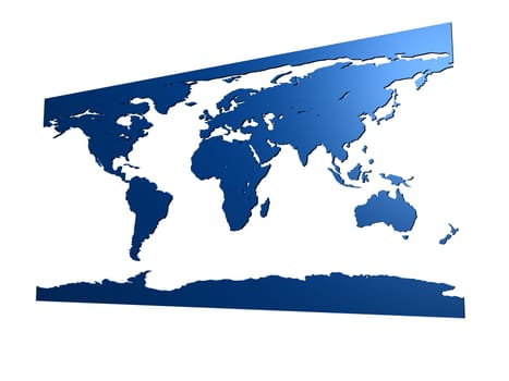 3d rendered illustration of a blue world map