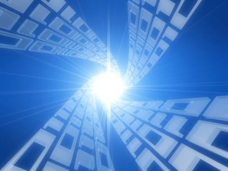 3d rendered illustration of digital numbers on a blue background