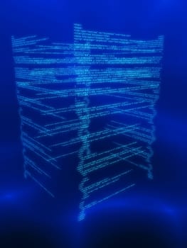 3d rendered illustration of an abstract code background