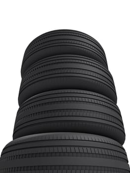 3d rendered illustration of black tires