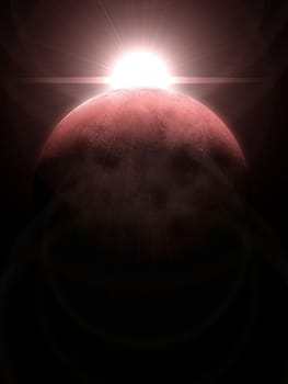 3d rendered illustration of the sun and the moon