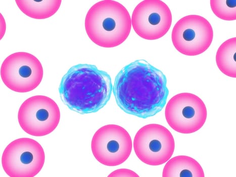 3d rendered close up of leukemia cells