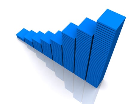 3d rendered illustration of a simple blue statistic
