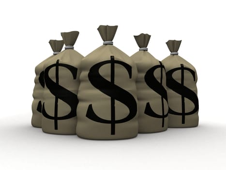 3d rendered illustration of some money sacks