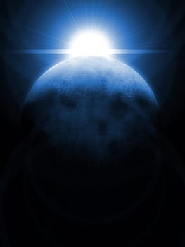 3d rendered illustration of the sun and the moon