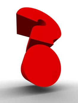3drendered illustration of a big red question mark