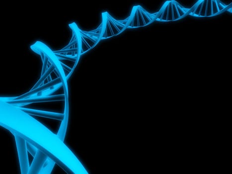 3d rendered illustration of a blue double helix