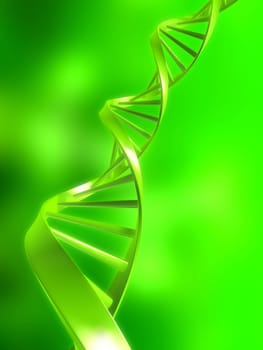 3d rendered illustration of a double helix on a green background