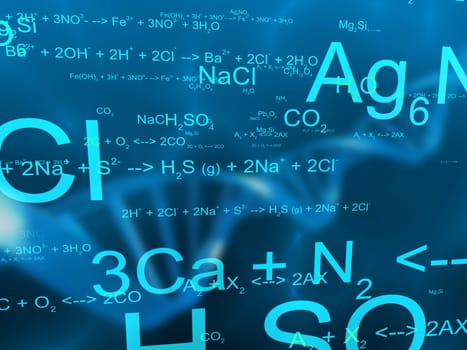 3d rendered illustration of science formulas