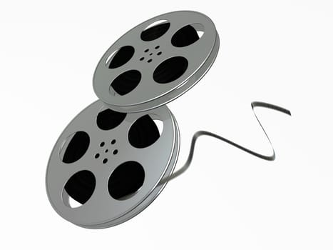 3d rendered illustration of two film reels