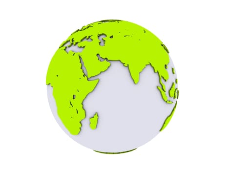 3d rendered illustration of a white and yellow globe