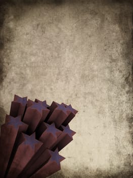 3d rendered illustration of an old paper with stars