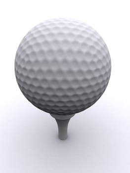 3d rendered illustration of a white golf ball