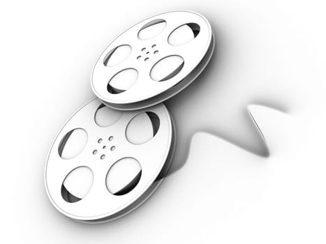 3d rendered illustration of two film reels