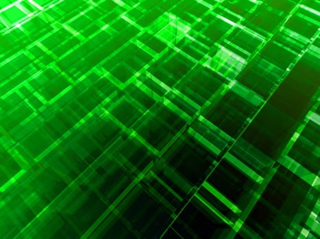 3d rendered illustration of abstract green cubes