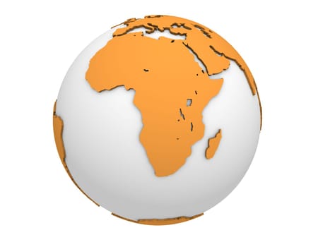 3d rendered illustration of an orange and white globe