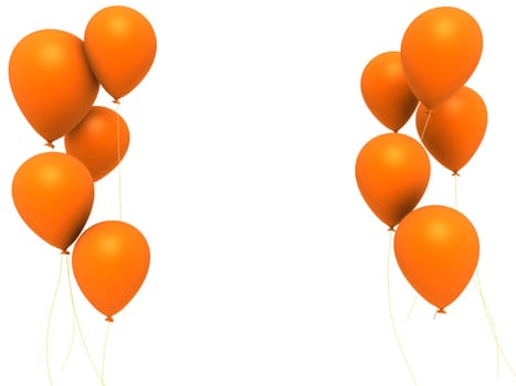 3d rendered illustration of some orange balloons