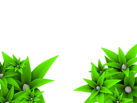 3d rendered illustration of green flowers