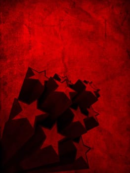 3d rendered illustration of an old red paper with stars