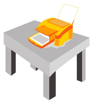 Fax machine on table