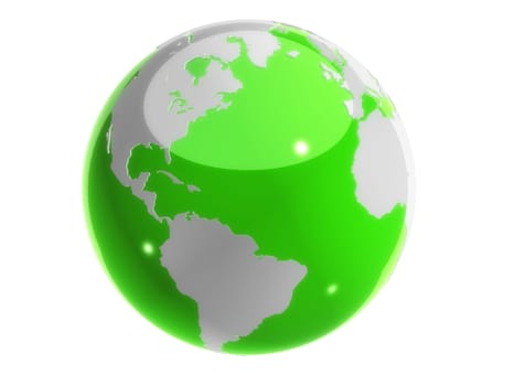 3d rendered illustration of a green and white
